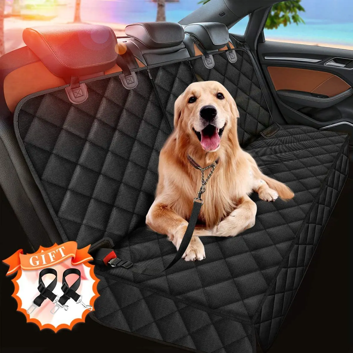 DogCarSeatCoverWaterproofHeavyDutyScratchProofNonslipDurable