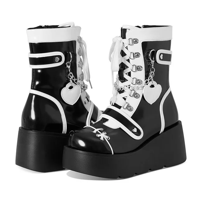 ショートブーツ・ブーティ Silver Spring Ankle Boots - Off White - Leather - Black/ Sil S90916d0b1622451794aac24a60b8c
