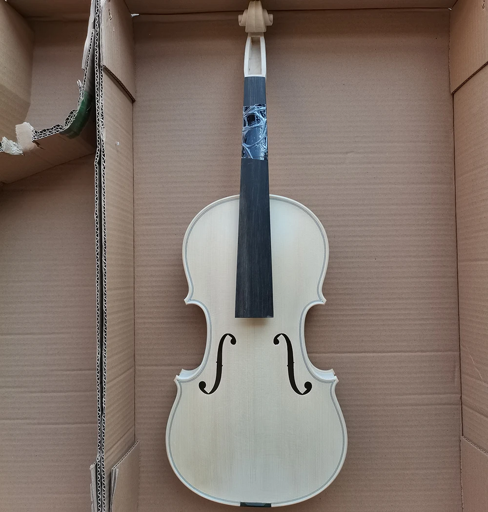 Stradivari European spruce Flame Maple violin white embryo unfinished white maple wood violin 4/4 3/4 1/4 1/2 DIY