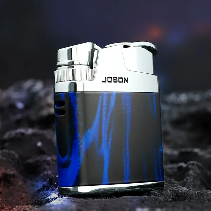 JOBON Red Flame Inflatable Lighter Push to Light Zinc Alloy Material Adjustable Flame Size Exquisite Shape
