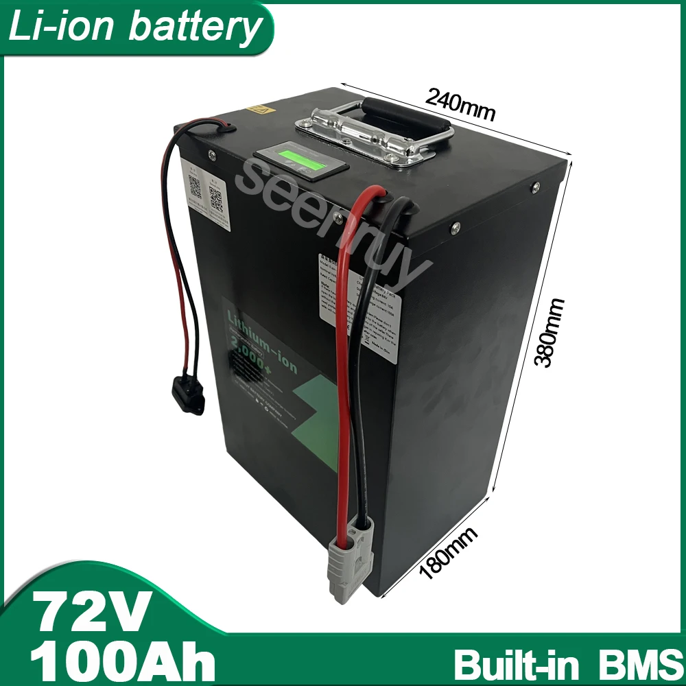 

72V 100Ah Li ion With Charger 80A 100A 120A 150A Lithium Polymer Battery Perfect For Tricycle Motorcycle E-Bike Scooter