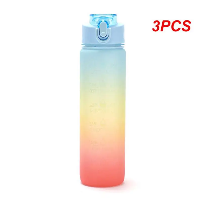 

Portable Large-Capacity Water Bottle Time Marker Leak-Proof BPA Frosted Cup For Outdoor Sports Drinking Bottle With Straw