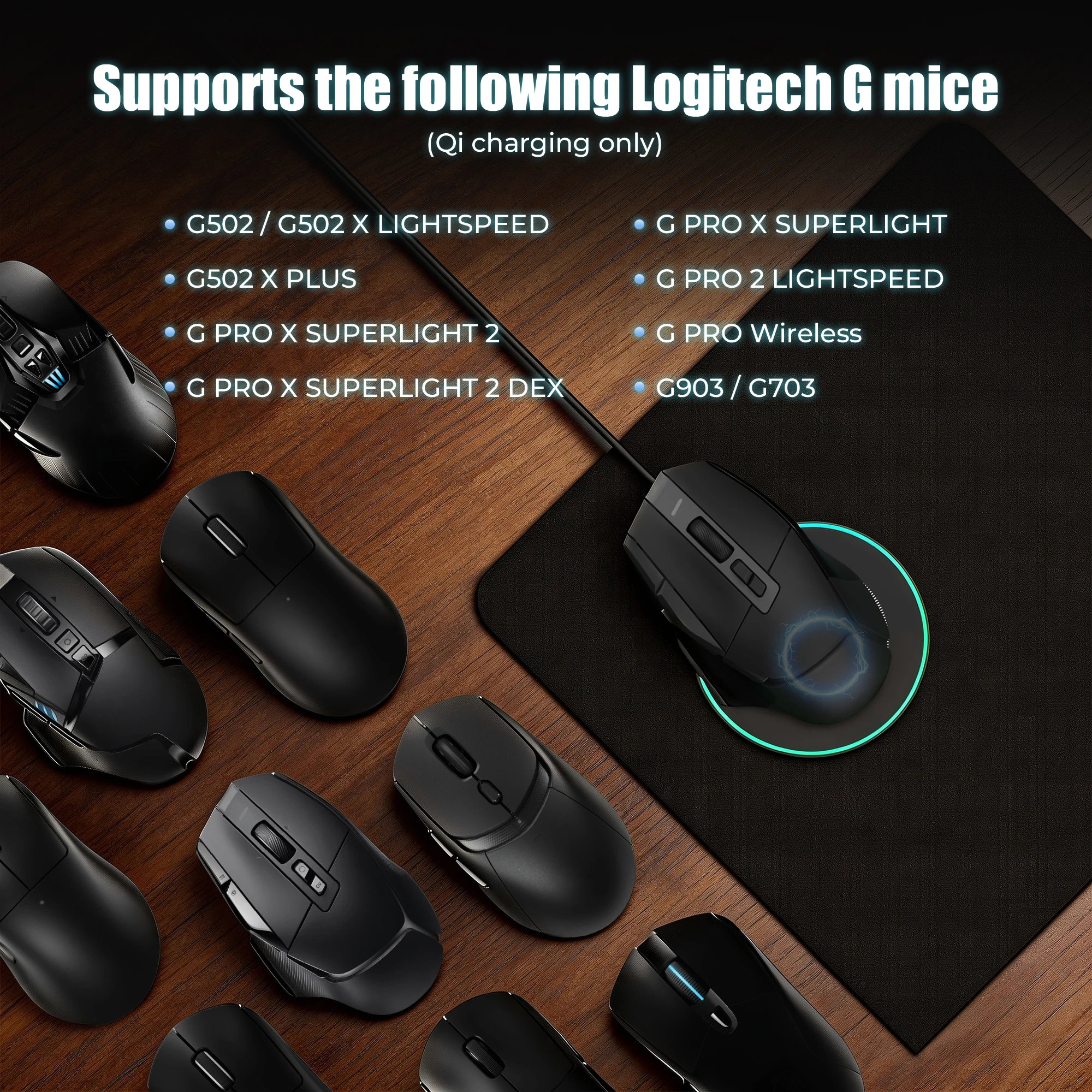 로지텍 G502 X G703 G903 GPW2 G Pro X Superlight 마우스용 Qi 무선 충전 모듈 코인 도어 교체 (Non Powerplay)