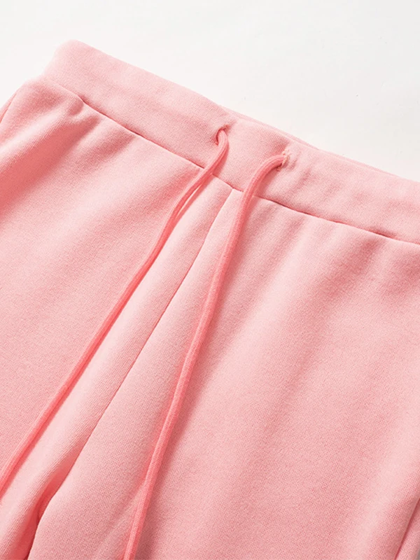 Women's Solid Drawstring Flare Leg Pants