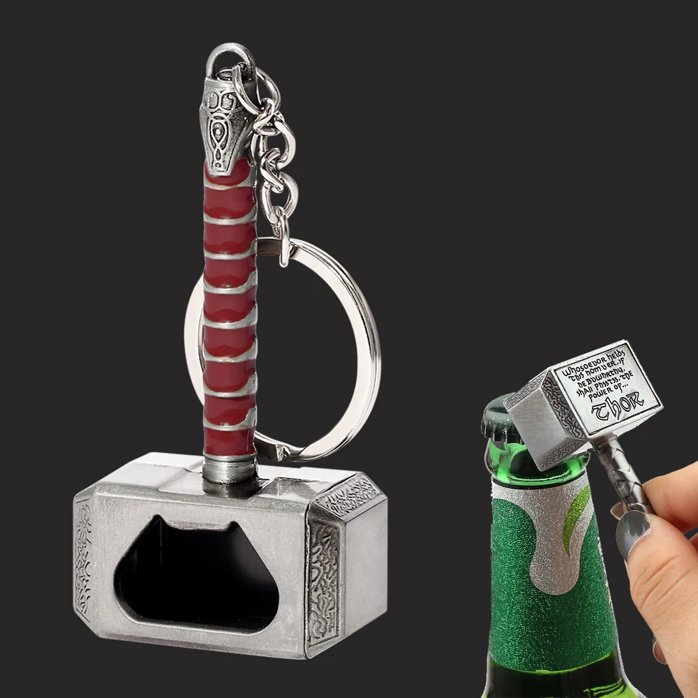 Marvel Superhero Thor'S Hammer Apribottiglie Per Birra Disnes Movie Avengers Thor Odinson Opener Portachiavi Accessori