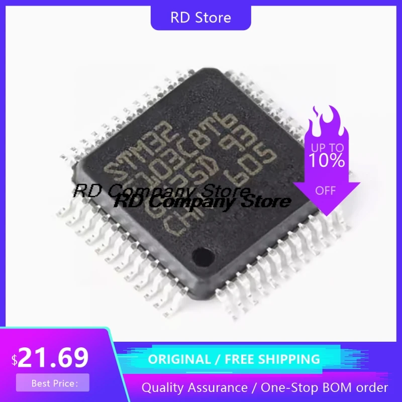 

10pcs STM32F103CBT6 LQFP-48 Microcontroller MCU Free shipping