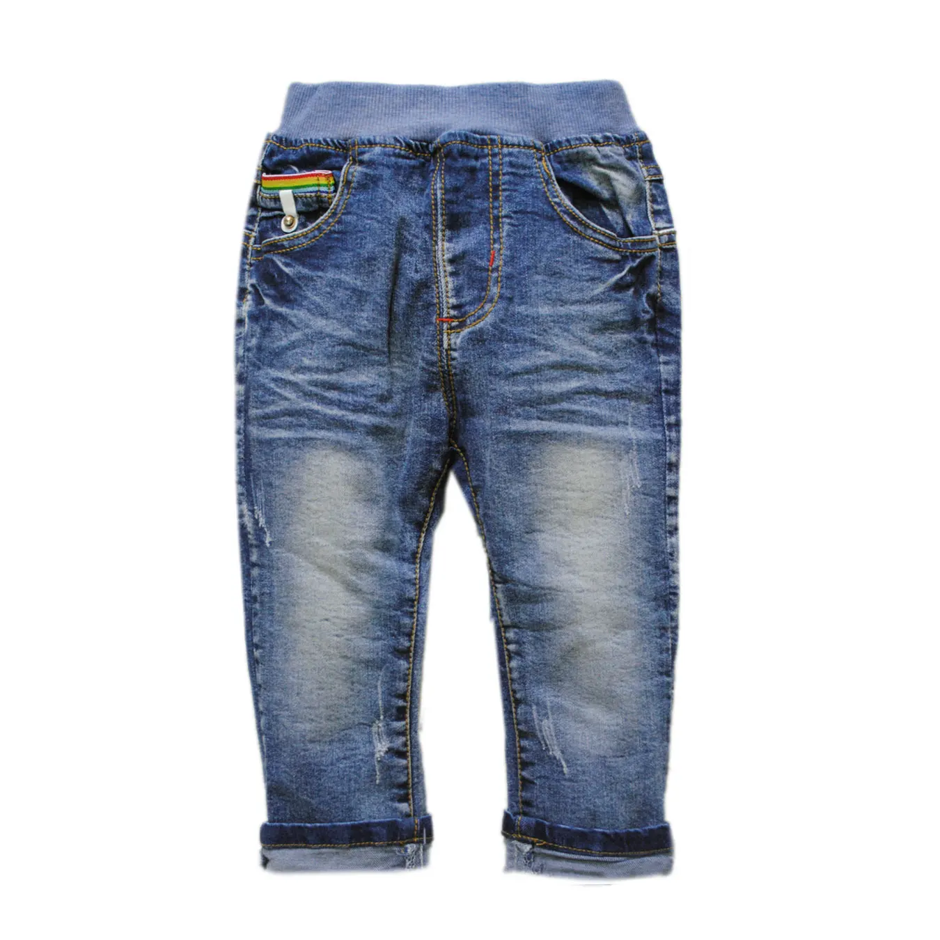 

4102 elastic waist pants spring autumn kids jeans soft denim pants baby boys jeans boy trousers