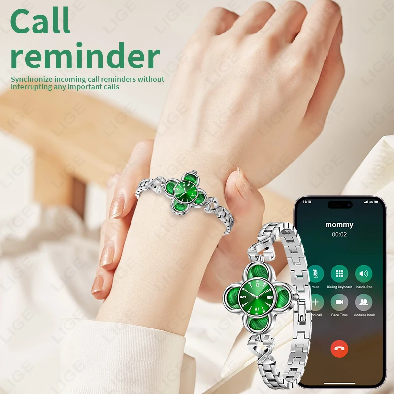 LIGE Luxury Ladies Quartz Watches Smart Bracelet Woman Heart Rate Blood Pressure Monitor AI Health Smart Watch Women Sport Band