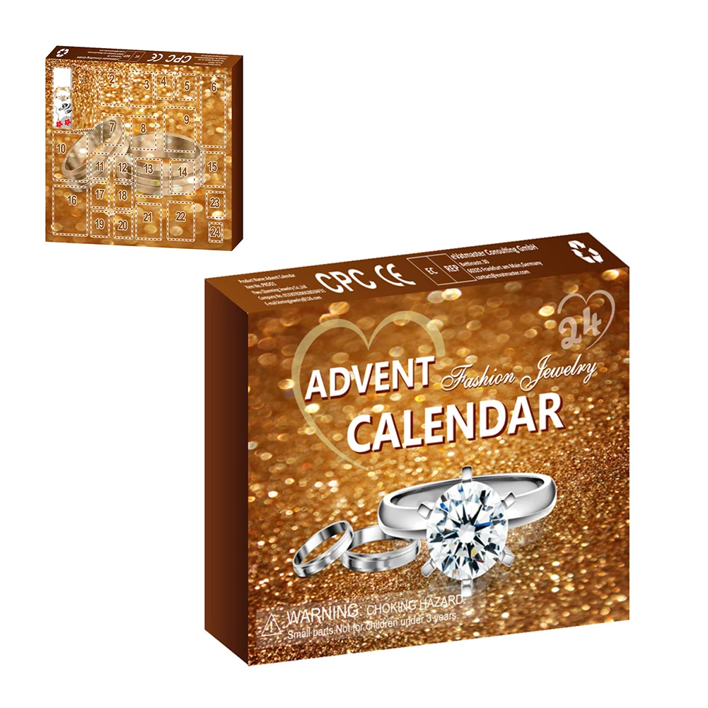 Jewelry Advent Calendar for Adults Women with Necklace Rings Earring Advent Calendar Jewelry Christmas Countdown Xmas Gift