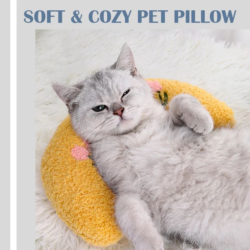 Cuscino per gatti,Cuscino a forma di U del cucciolo di sonno profondo della  protezione del collo di moda