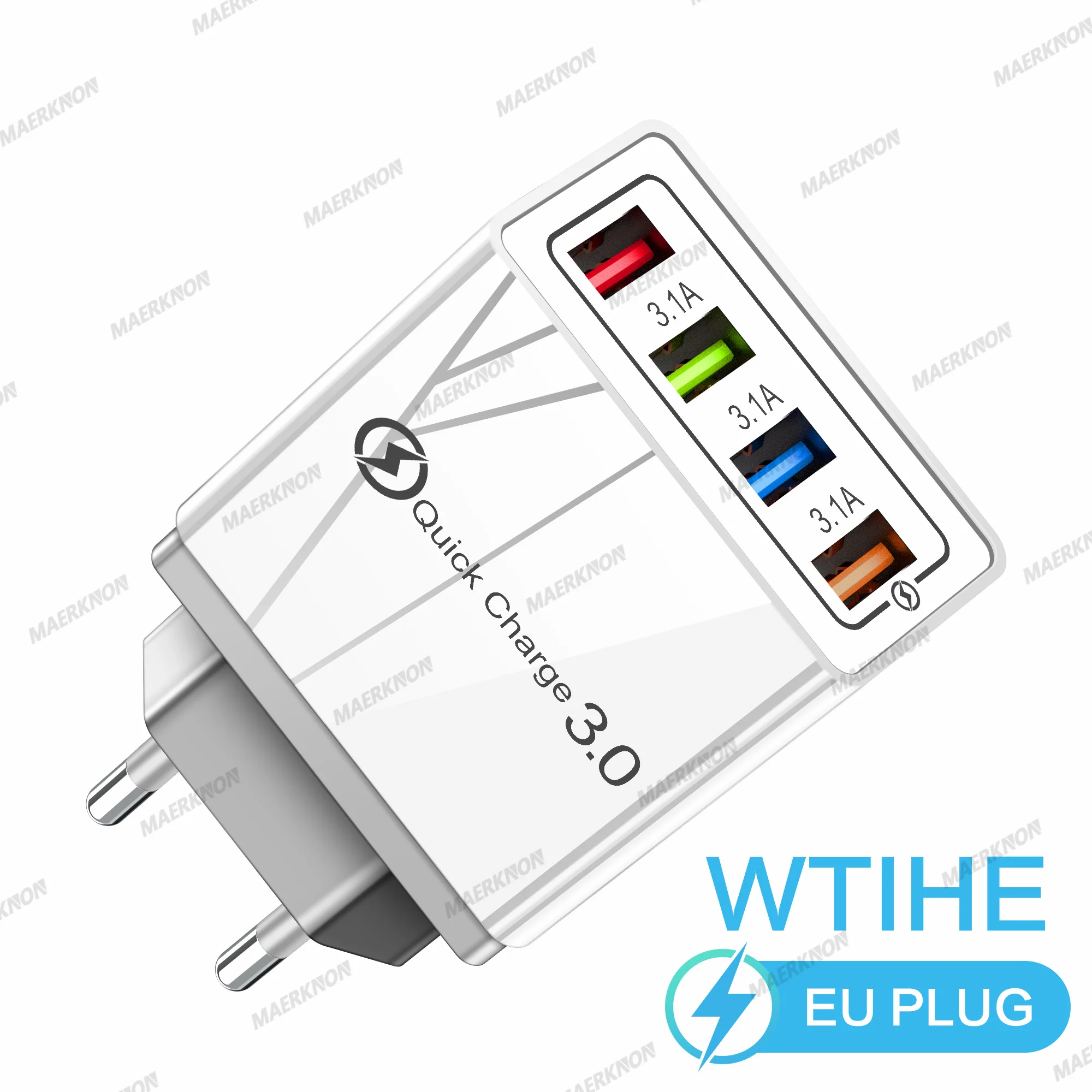 ตัวเลือกสินค้า อะแดปเตอร์ชาร์จ USB 4 พอร์ต ชาร์จเร็ว รองรับ Quick Charge 3.0