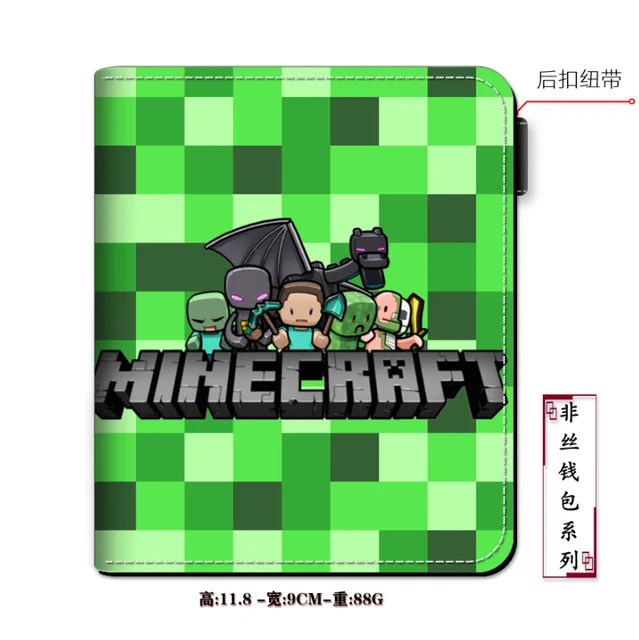 Portafoglio Minecraft Ufficiale Per Bambini - Con Cordino E Tasca Con Cerniera, Design A Pixel - Foto 2