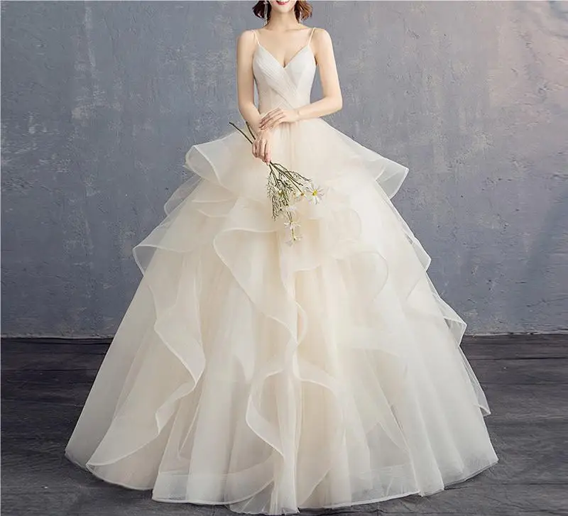 

HA 355 основное свадебное платье 2024 Новое свадебное платье для невесты с V-образным вырезом