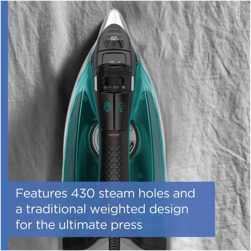 Stainless Steel Soleplate Steam Iron for Clothes, 210 g/min, 400 Microsteam Holes, 1775 Watts, Auto-Off, Ironing 4