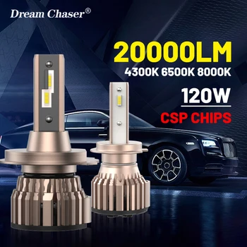 H4 LED 전조등 CSP 칩, PTF 얼음 전구, 안개등, 불비전, 20000LM, LED H7, H1, H11, H8, H9, 9005, 9006, HB3, HB4, 120W, 4300K, 6500K, 8000K