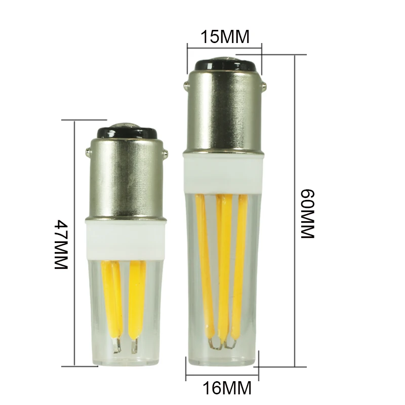 Ampolleta LED 필라멘트 라이트 B15 BA15D 220V 110v 디밍 가능 2W 3W 스포트라이트 냉장고용 재봉 실내 홈 램프 캔들 전구
