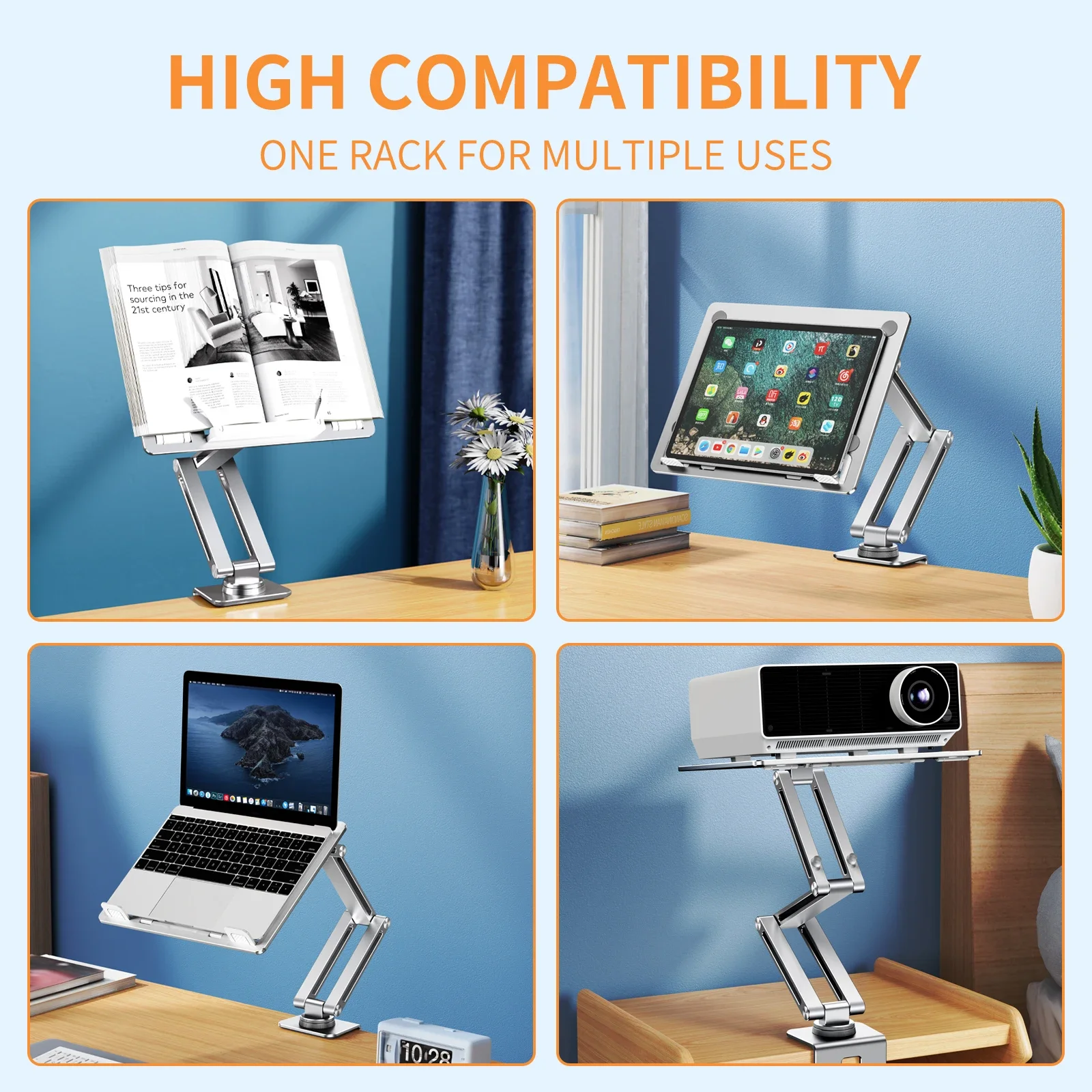 Adjustable Laptop Desk Mount - 360 Rotating Stand for Notebooks up to 17