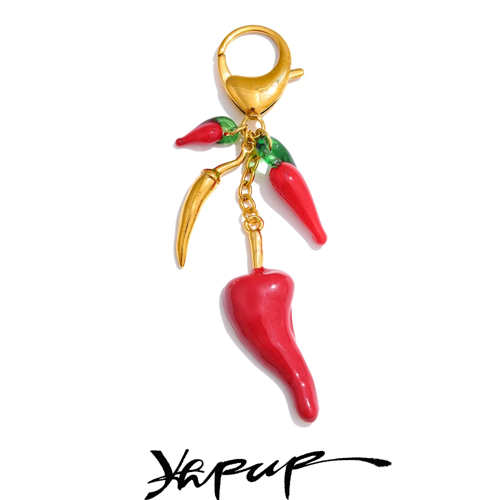 Yhpup Chilli Key Chains Stainless Steel Girls Handbag