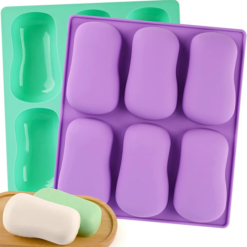 

2 Pack 6 Cavity DIY Silicone Soap Molds Classical Handmade Silicone Molds for Bath Bombs, Craft Soap Making Supplies