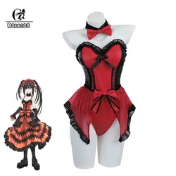 ROLECOS Tokisaki Kurumi Bunny Girl Costume Anime Date A Live Tokisaki Kurumi Red Sexy Cosplay Women Bunny Suit