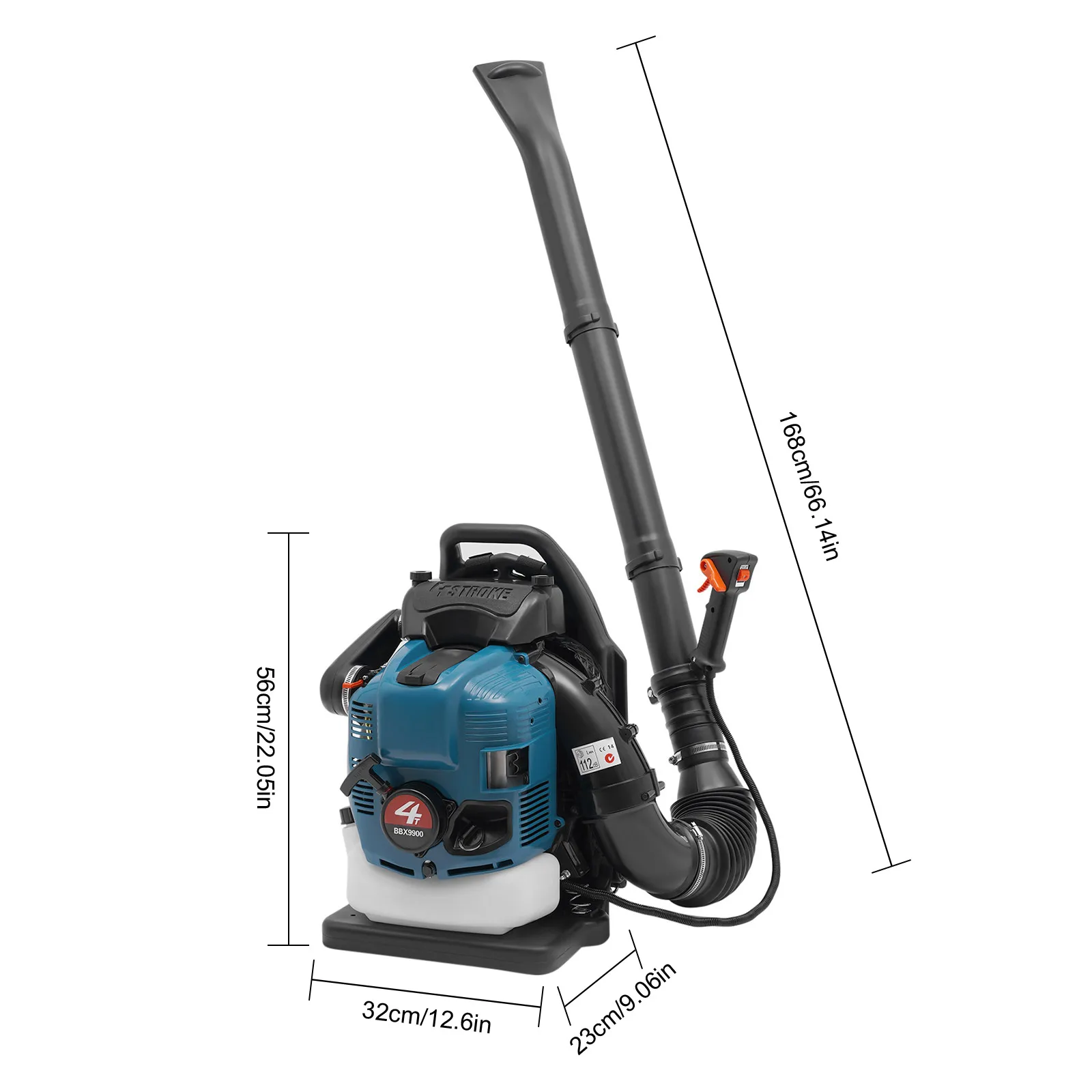 4 Stroke Gasoline Leaf Blower 75.6CC Backpack Cordless Gasoline Engine Leaf Blower for Yard Garden Lawn Care and Street Cleaning 6