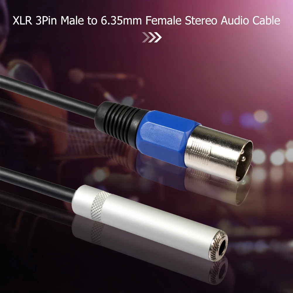 ƿ ձ  Ŀ, XLR 3  -6.35mm  ׷   ̺ ڵ,  Ÿ ũ, 0.3m