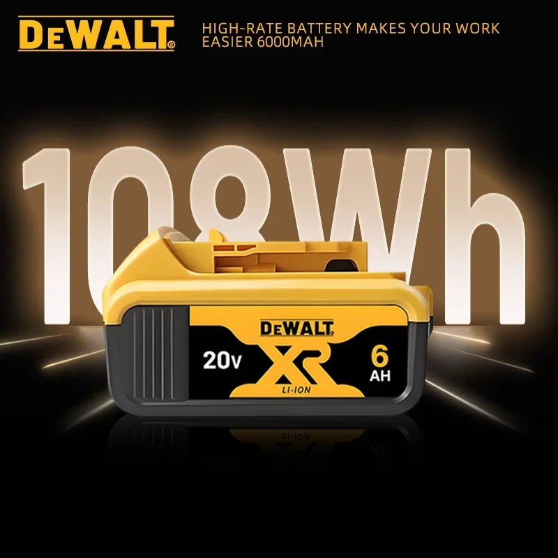 Original DEWALT battery，20V,，6AH， rechargeable lithium-ion battery， DCB115， DCB118,，Dewalt tool battery, dewalt ，DCB1104 charger 4