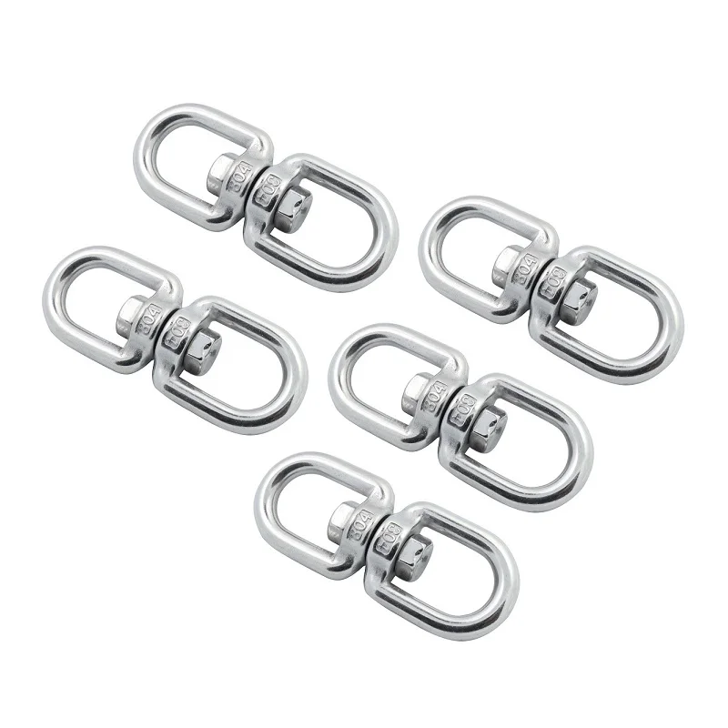 5PCS Stainless Steel 304 Eye To Eye Anchor Swivel 4mm 5mm 6mm 8mm 10mm  Heavy Duty Stainless Steel Marine Anchor Chain Swivel