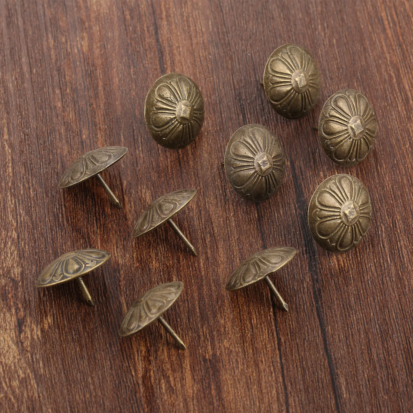 20Pcs Antique Flower Nail Decorative Upholstery Tacks Jewelry Gift Wood Box Door Sofa Furniture Tack Stud Pushpin 19*15mm