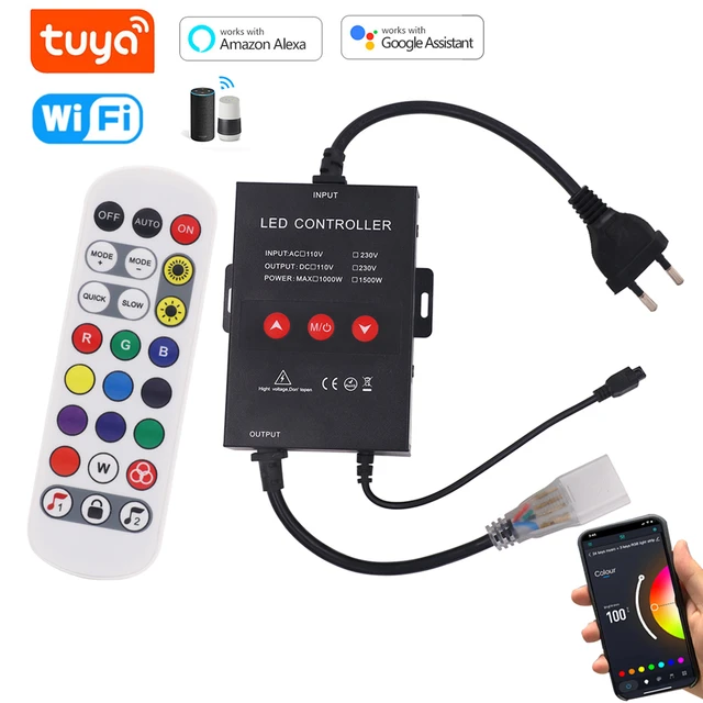 Kit enchufe controlador para tiras led 220V RGB