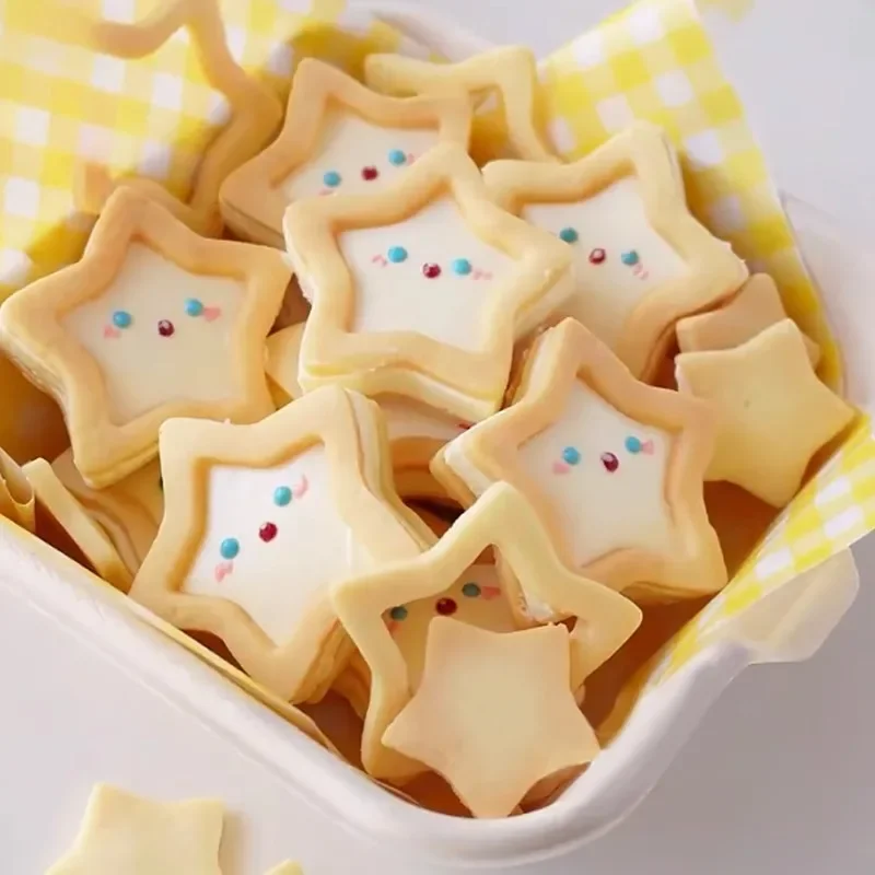 3D Star Cookie Cutter and Fondant Embosser Baby Shower Birthday Biscuit Mold Cake Decoration Tools