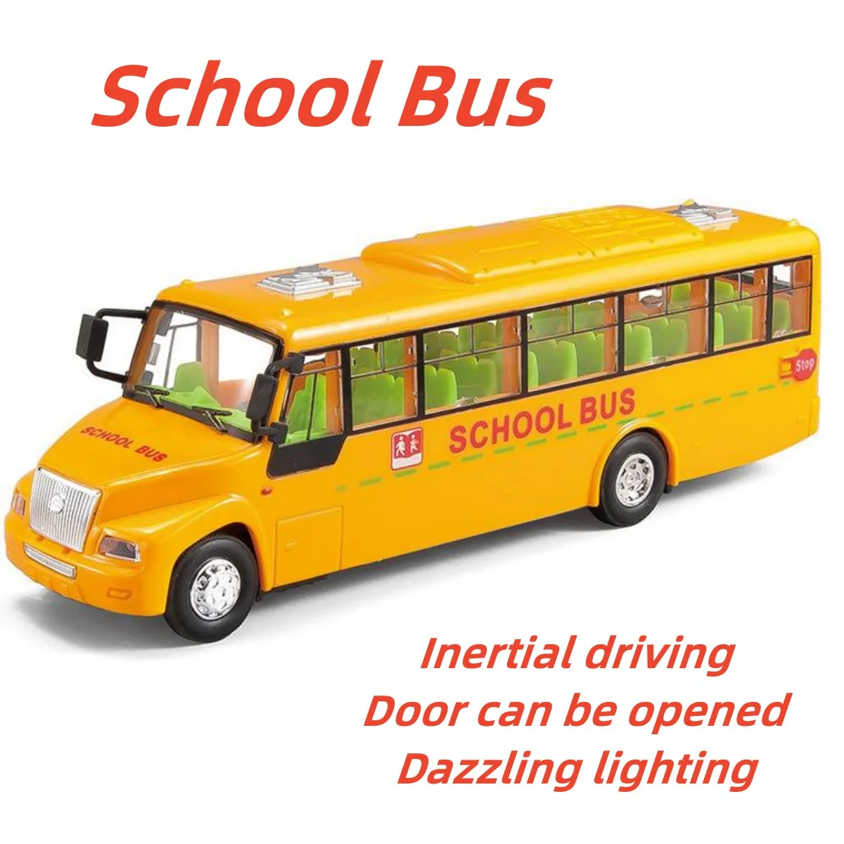 KidsInteractiveEducationalInertialLightingSchoolBusToysCar