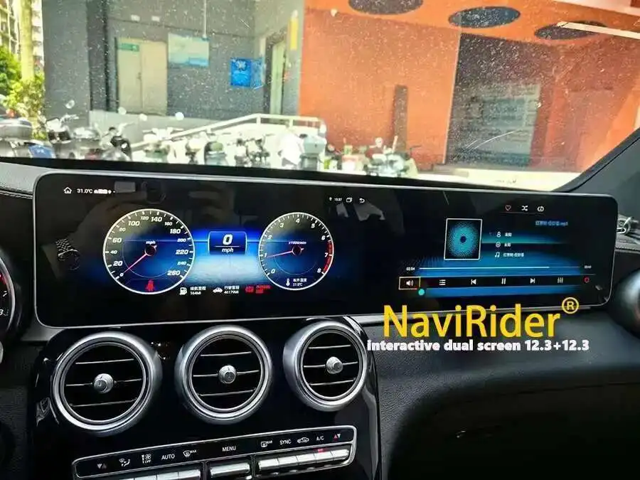 For Benz C GLC 2016-2022 Dual Touch Screen Stereo GPS Navigation Car Radio Carpl