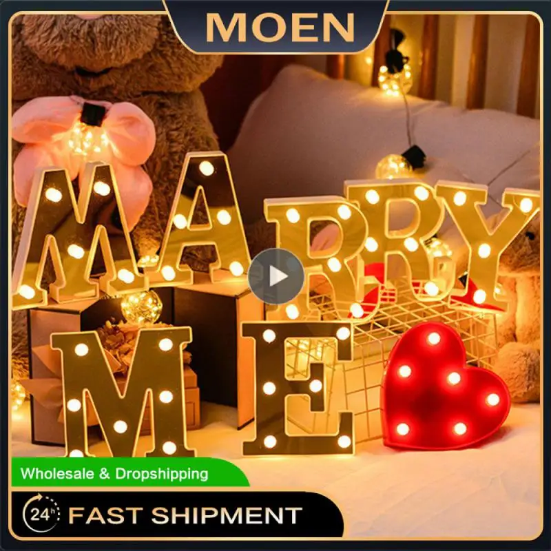 

1PCS 16/22cm Luminous Gold LED Letter Number Lamp 26 English Alphabet Battery Light For Romantic Wedding Kids Birthday Party