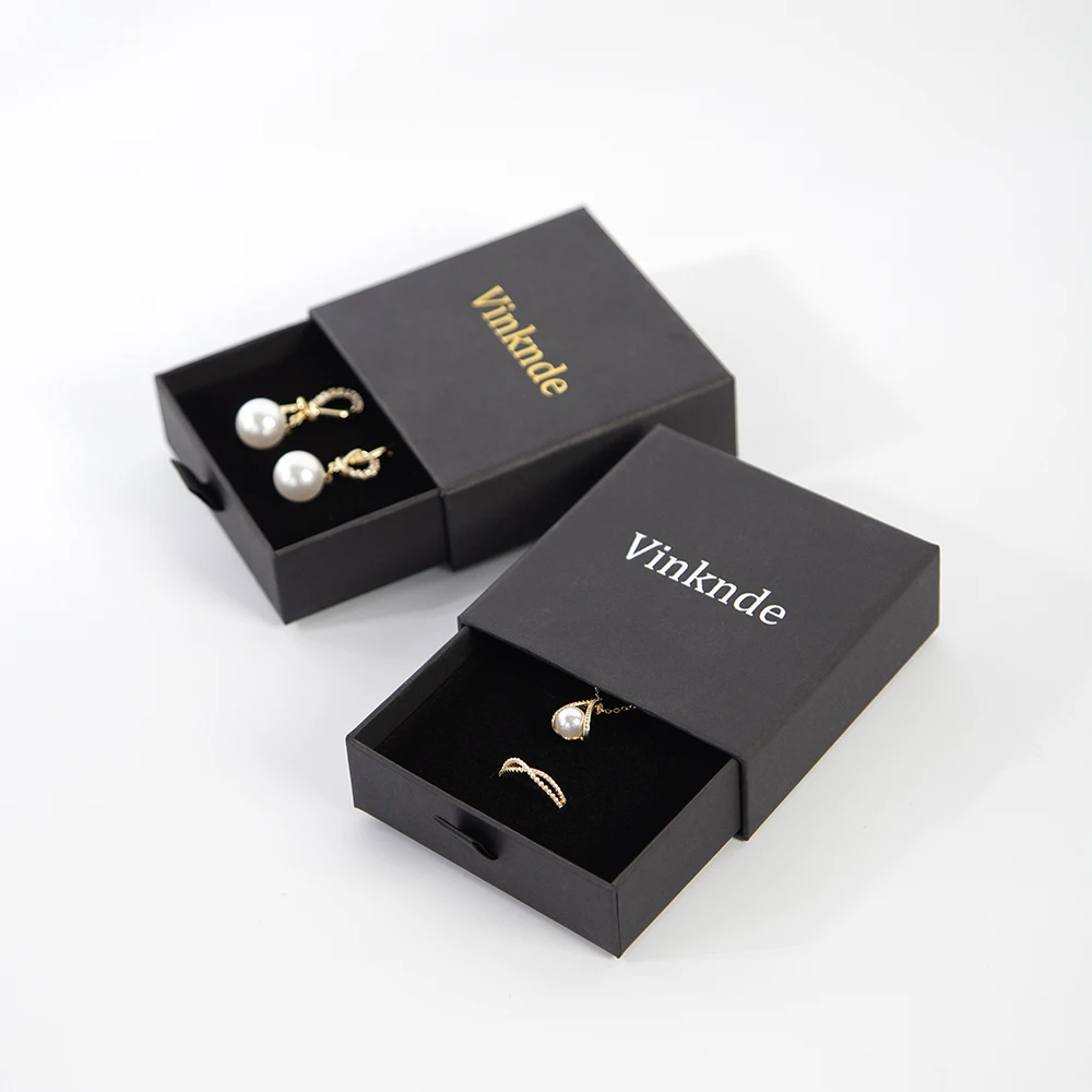 50pcs Custom Paper Drawer Jewlery Box Logo for Necklace Ring Earrings Soap Jewellry Packaging Travel Organizer Gift Boxes Carton