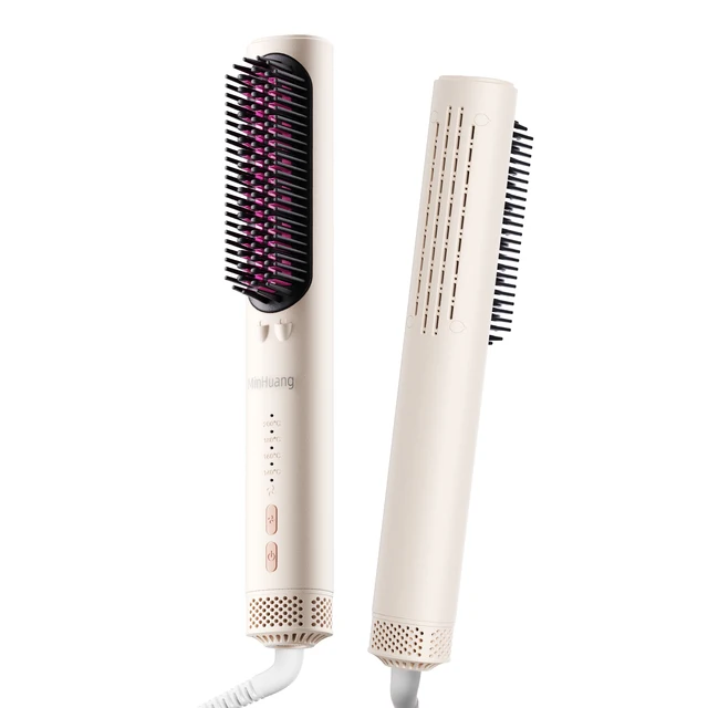 Brosse lissante chauffante électrique multifonction pour cheveux bouclés et raides, fer à lisser et à boucler 1