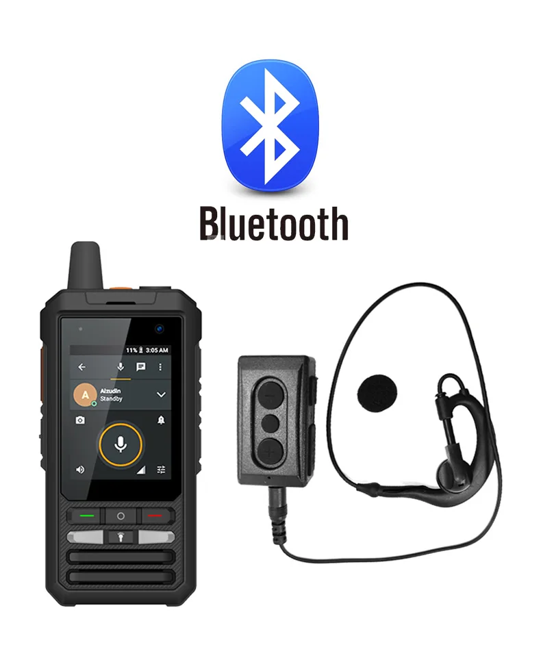 Z118 Wireless PTT Switch for Zello POC Radio W8Pro Work with Android or iOS Phon