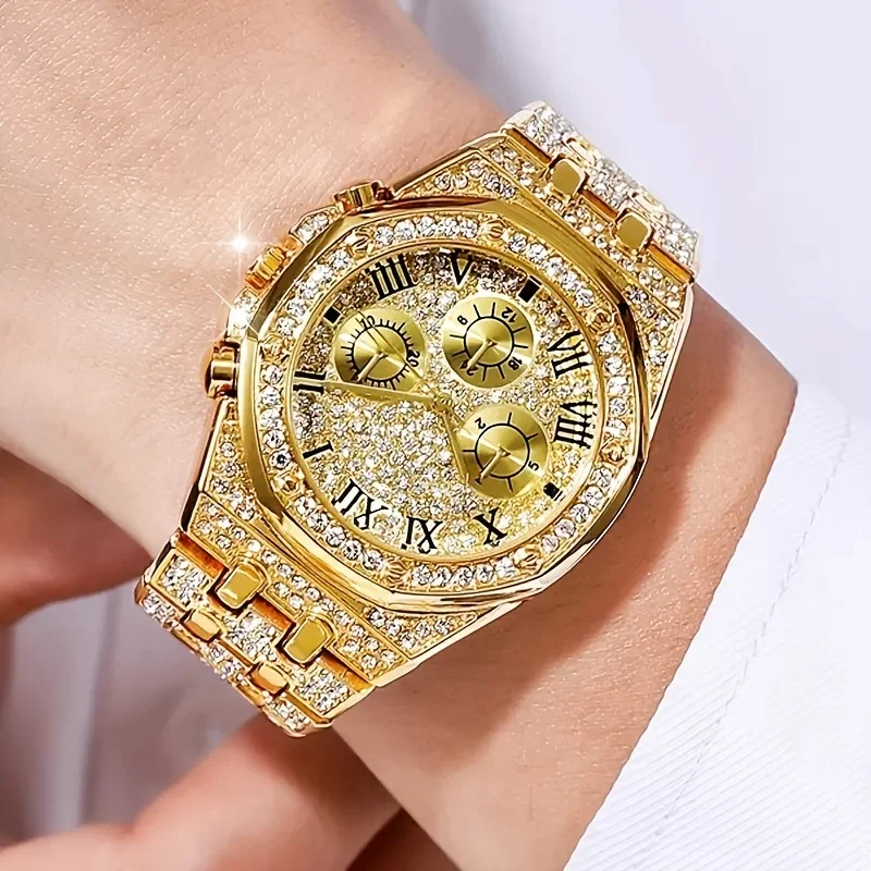 2pcs/set, Fashion Men's Sports Business Quartz Watch & Stainless Steel Bracelet, Men's Gift Set