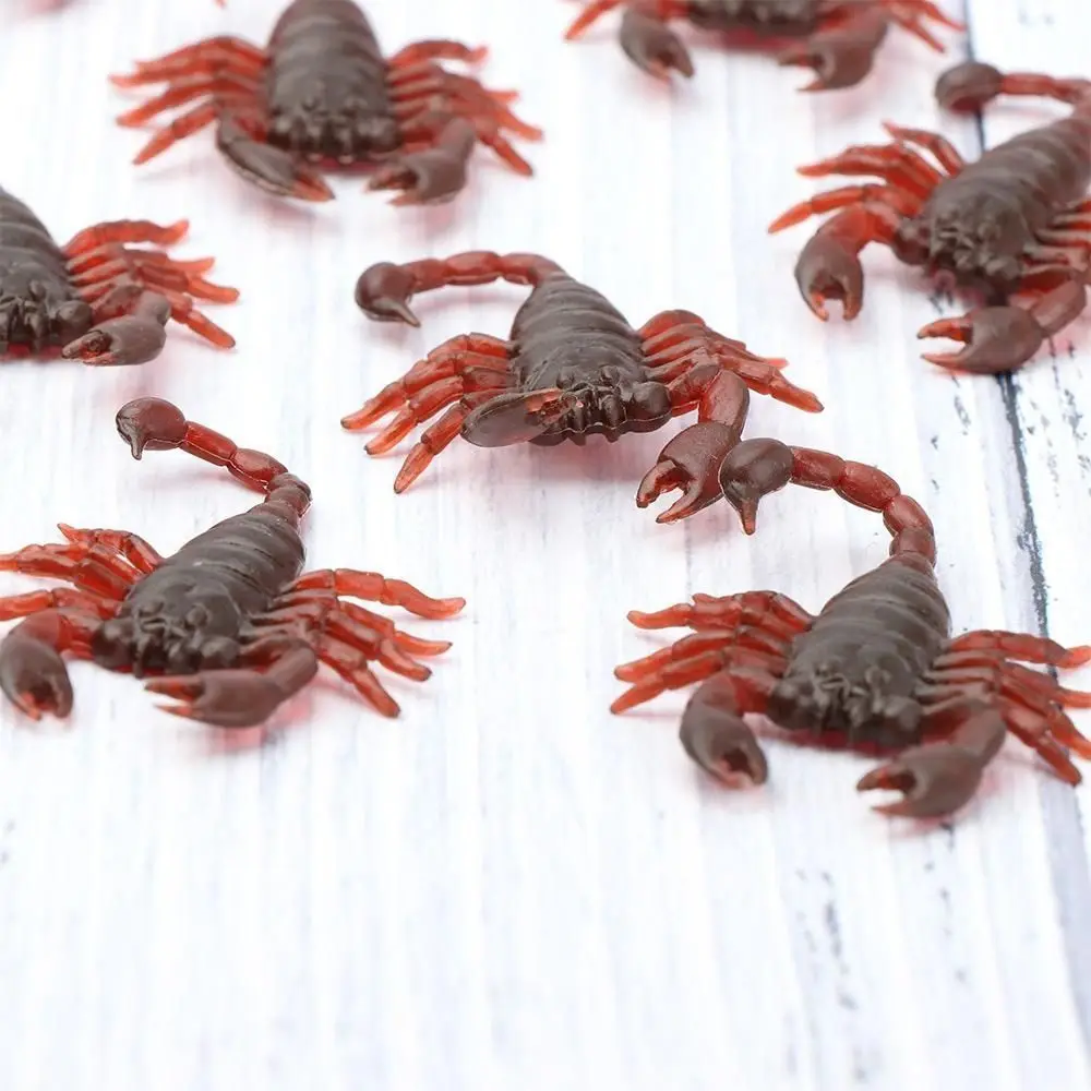 20Pcs Rubber Scorpion Simulation Cockroach Soft Tricky Props Fake Cockroach PVC Scorpion Gecko Centipede Model Toy