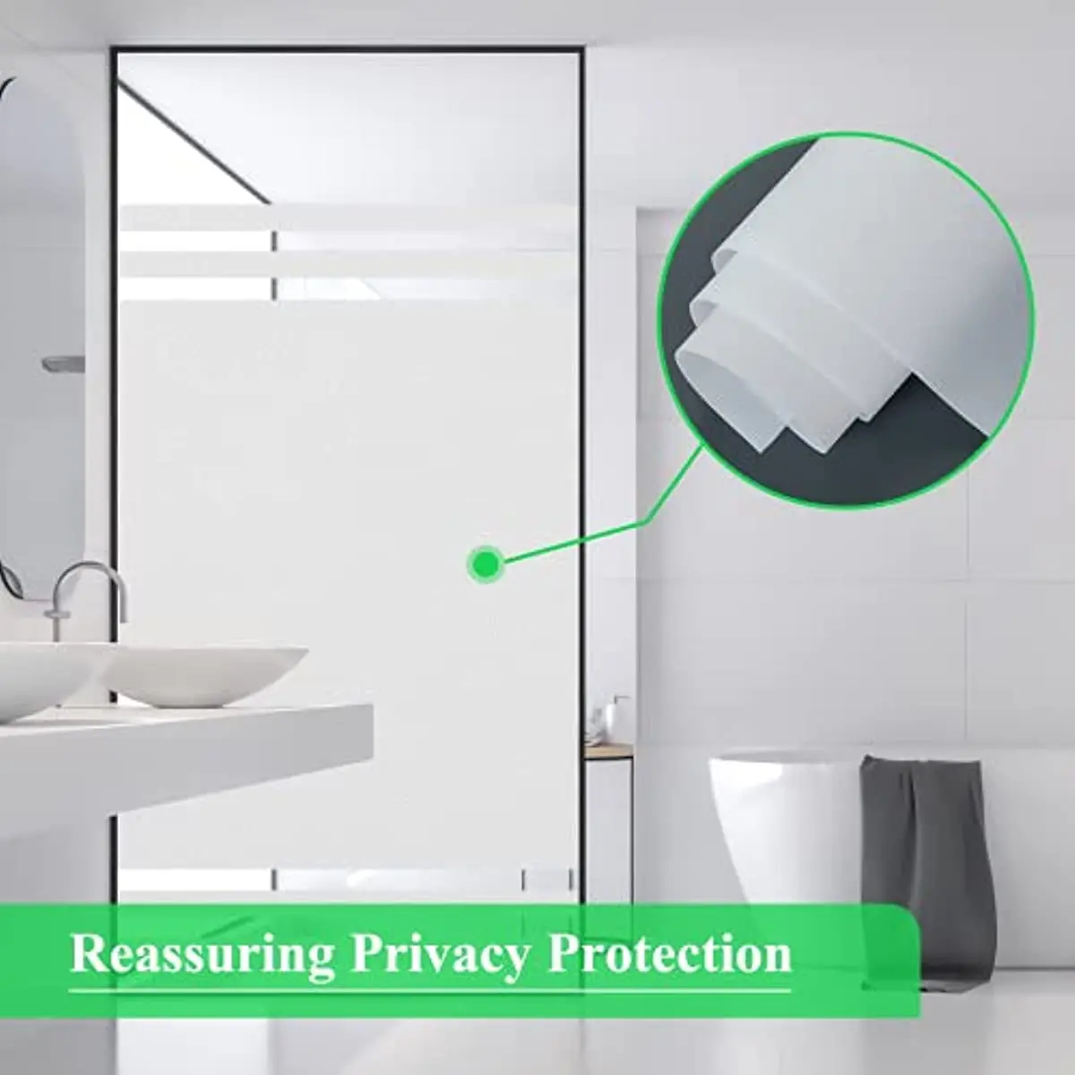 Window Privacy Film Frosted Removable Glass Covering Bathroom Opaque Static Cling Heat Control Door Sticker Home Office window privacy film