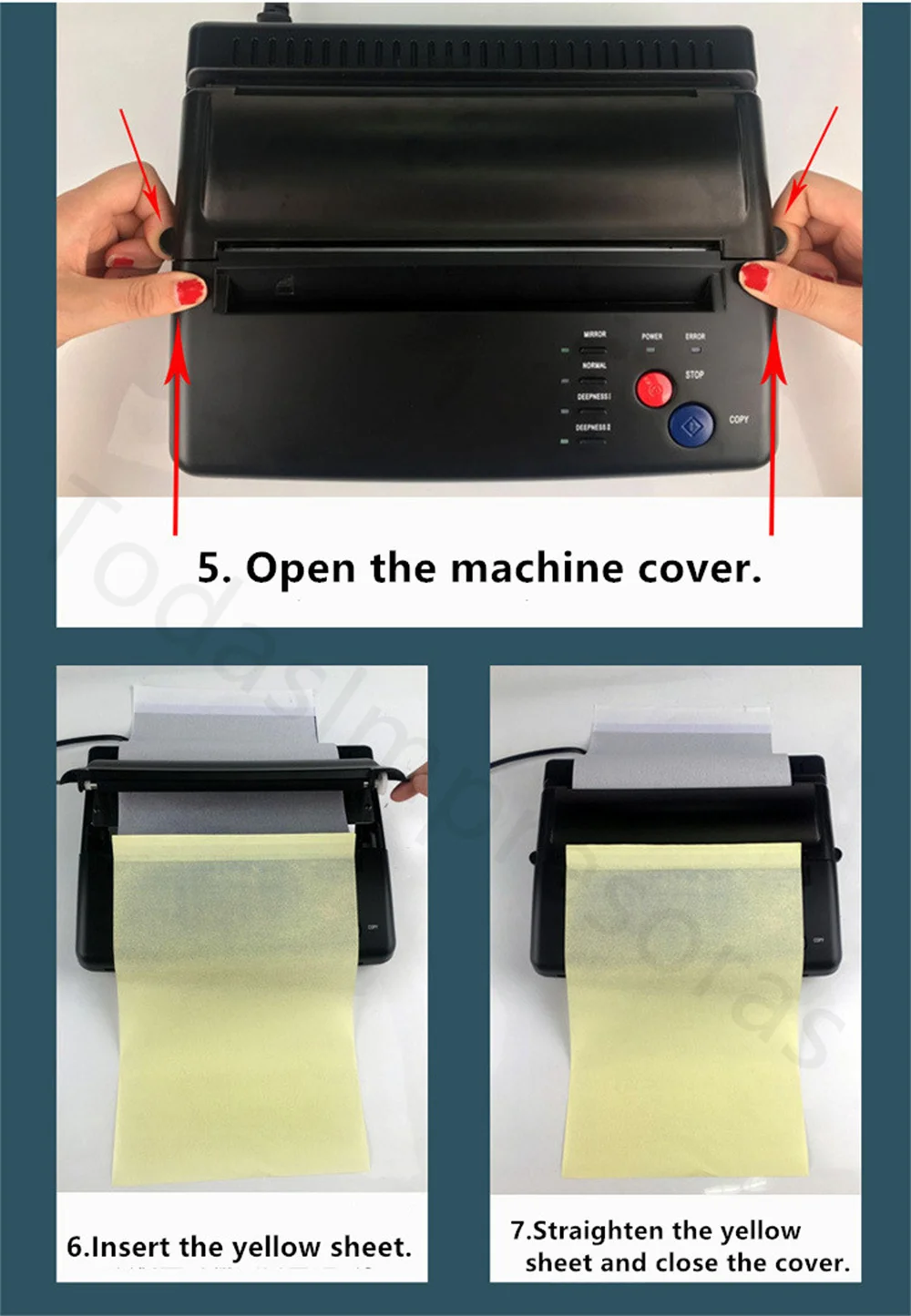 A4 Tattoo Transfer Machine Thermal Printers Stencils Device Copier