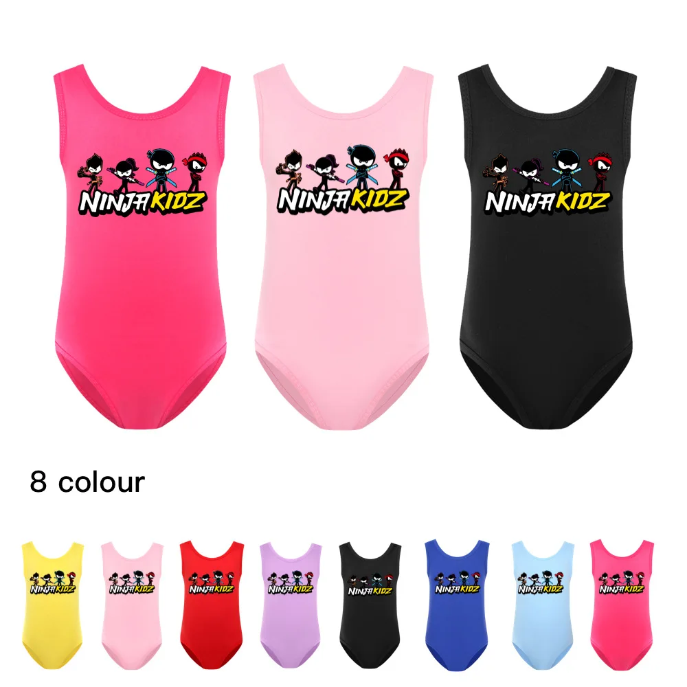 NINJA KIDZ Swimwear Kids Beach Wear Baby Sleeveless Swimming Toddler Girls Cartoon Swimsuit BathingSuits