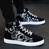 Spring and Autumn Fashion High Top Flat Bottom Black Vulcanized Men's Shoes Student Canvas Trend Winter Youth Board Shoes