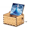 Wooden music box ornament Classical engraving hand crank Princess Elsa music box Frozen music box wholesale 4