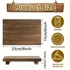 Wood Tray Pedestal Stand Bathroom Decor Wooden Vanity Hands Soap Scented Candle Storage Holder Tray Kitchen Seasoning Holder 5
