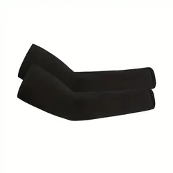 Unisex Cooling Arm Covers for Summer Sun Protection - Ice Silk Sleeves for Outdoor Sports (Black)