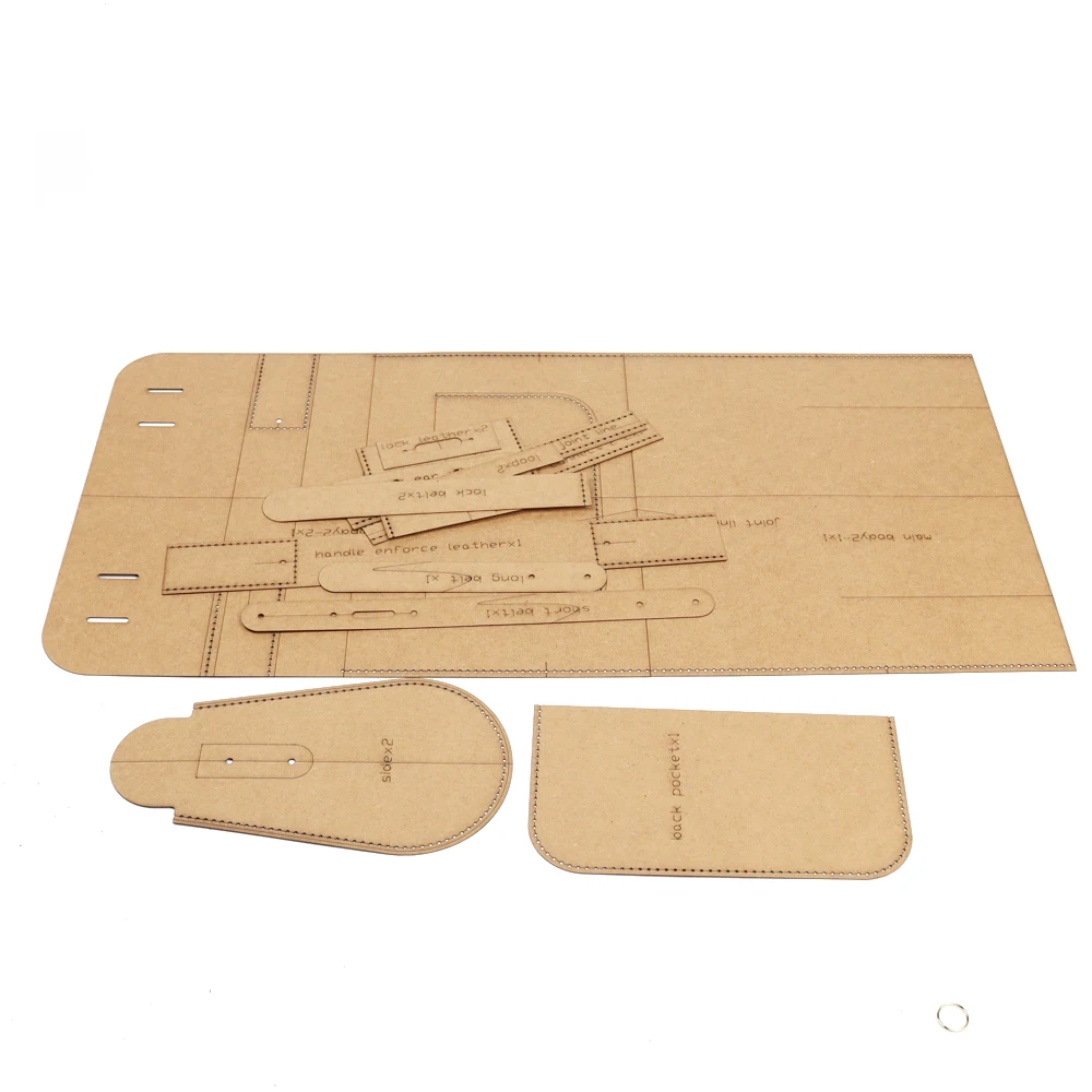 DIY Leather Craft Shoulder Bag Handbag Die Cutting Kraft Paper Sewing Pattern Hollowed Stencil 26x20x10cm