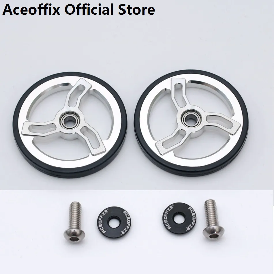 Aceoffix Easywheel 60mm For Brompton Easy Wheel 1 Pair Bike accessories