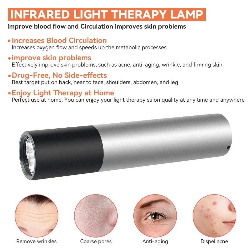 Led Flashlight Anti Inflammatory Pain Relief Red Light Therapy Muscle Pain Infrared Lamp Led Therapy Skin Care