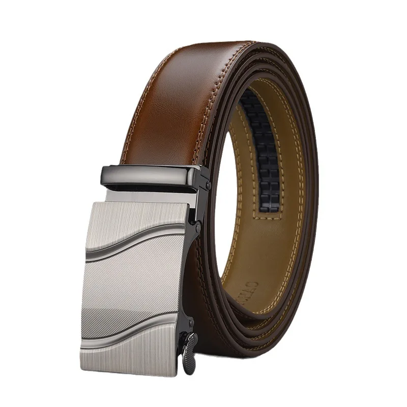 

2023 New Belt For Men Genuine Leather Pu Mixed High Quality Fashion Designer Brown Strap Metical Automatic Buckle Width 3.5cm
